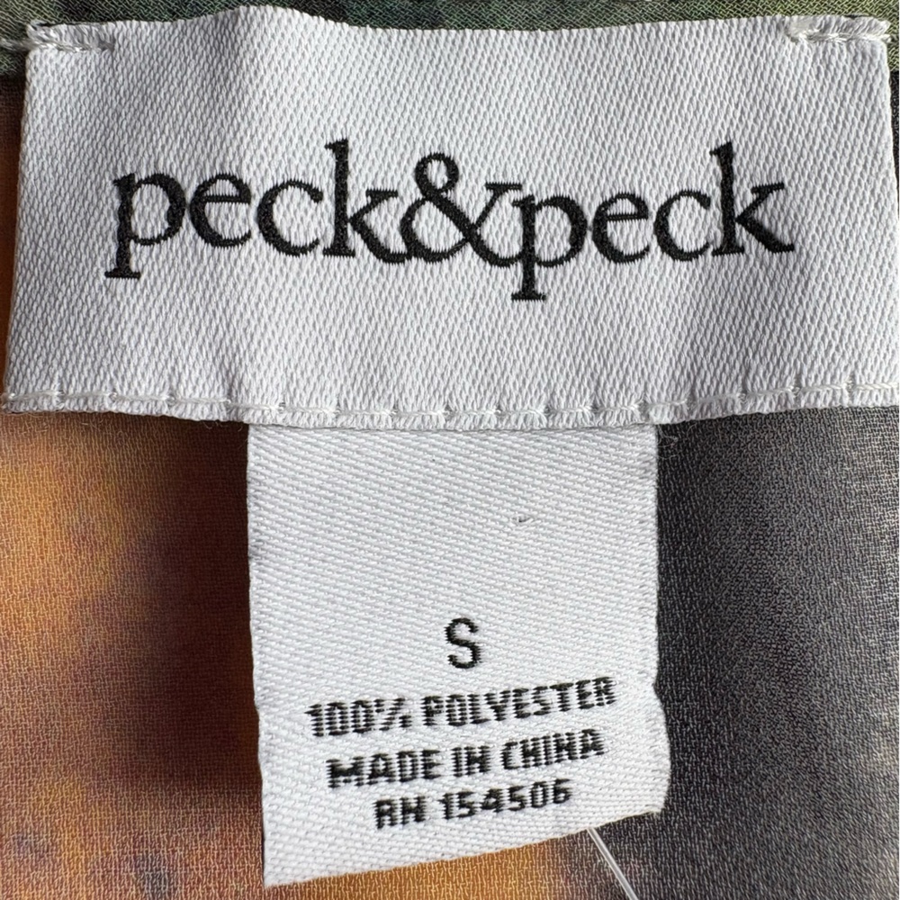 NWT Women's Peck & Peck Sheer Top Art to Wear Birds Floral Flowy Popover  Size S - Picture 8 of 10